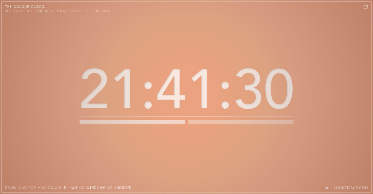 1秒単位で背景色が変わるウェブクロック The Colour Clock