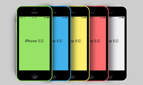 New iPhone 5C PSD Mockup